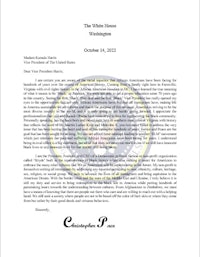 a letter from the president of the united states