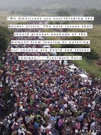 a group of people in a field with a quote