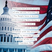 an american flag with a quote from president paul roosevelt